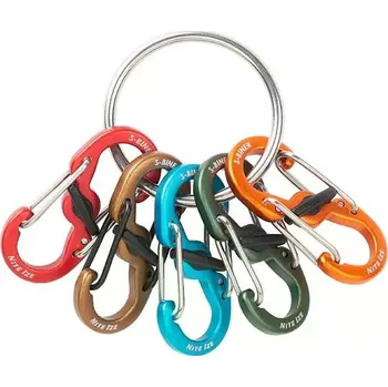 Nite Ize klíčenka KeyRing Locker Aluminum 5 S-Biner MicroLocks