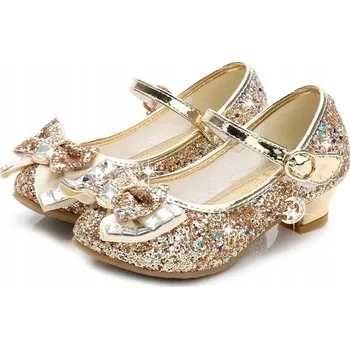 Dámské lodičky BOTIČKY PRO PRINCEZNY ZLATÉ LODIČKY KE KOSTÝMŮM A SPOLEČENSKÝM ŠATŮM VEL. 26