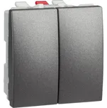Schneider Electric MGU3.213.12 Unica - Přepínač dvojitý střídavý, řazení 6+6 (5b), Grafit