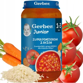 Příkrm Gerber Rajčatová polévka s rýží od 12 měsíců 250 g rýže, zelenina