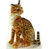 plyšák Realistická plyšová sedící kočka 45 cm, Micka ocelot