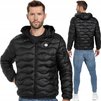 Moto bunda Pitbull pánská prošívaná bunda s kapucí DAGGET, velikost XXL