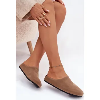 Dámské pantofle Dámské pantofle z eko semiše Khaki Kalvess Boto bílá | kaki | krémová 3486312