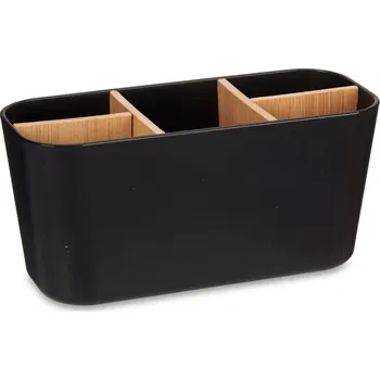 Organizér na kosmetiku Organizér z bambusu a blastu 10 x 21 x 9 cm černý
