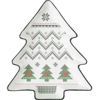 Talíř Vánoční porcelánový talíř 23,5 x 20 cm