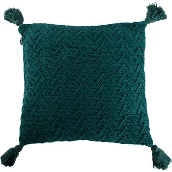 TEMPO-KONDELA USALE, pletený polštář, tmavozelená, 45x45