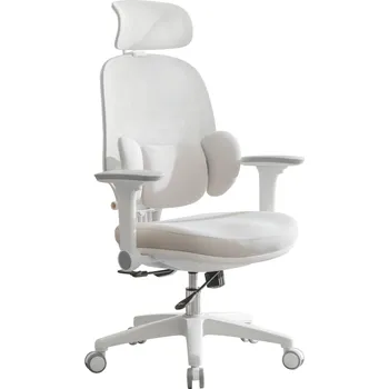 Kancelářské křeslo, šedá/bílá, ABRAMO