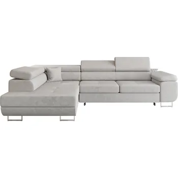 Sedací souprava Rohová sedací souprava, světle šedá, levá, ANTON ROH