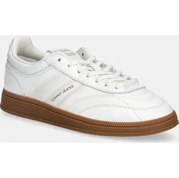 Dámské tenisky Kožené tenisky Tommy Jeans THE GREENWICH EDGE LEATHER dámské, bílá barva, EN0EN03000 00X, EUR 42
