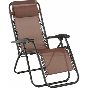 Křeslo Zahradní polohovací křeslo, světlehnědá, GERALD