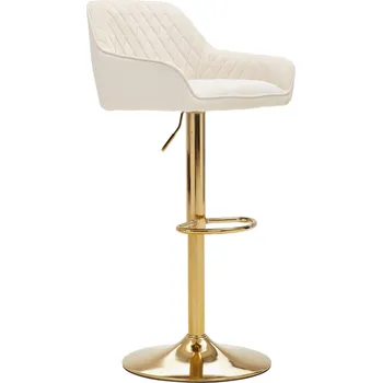 Barová židle Bílozlatá barová židle Paris 53,5 x 87/108 x 53 100% polyester, kov
