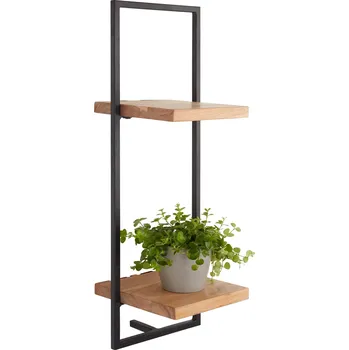 Knihovna Masivní nástěnný regál Arroyo 25 x 75 x 25 masiv akácie, kov