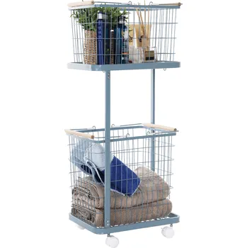 Koš na prádlo Koš ná prádlo, kov, šedomodrá, HERMES