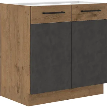 Nábytek Spodní skříňka, šedá matná / dub lancelot, VEGA 80 D 2F BB