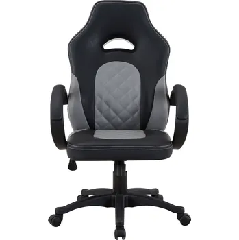 Křeslo Kancelářské křeslo, ekokůže černá / ekokůže šedá, NELSON NEW