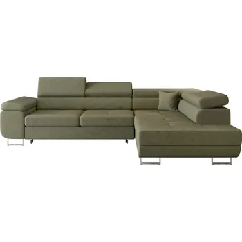 Sedací souprava Rohová sedací souprava, olivově zelená, pravá, ANTON ROH