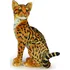 plyšák Realistická plyšová sedící kočka 45 cm, Micka ocelot