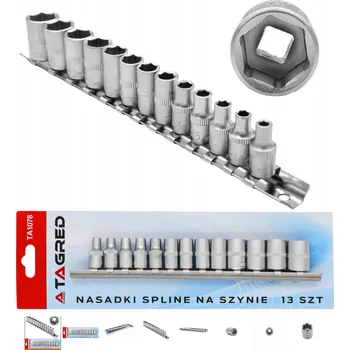 Ruční nářadí Tagred TA1078-6, Drážkované nástrčné klíče 1/4" 13dílné | 6hranné,