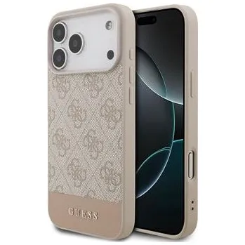 Pouzdro na mobilní telefon Guess PU 4G Stripe Zadní Kryt pro iPhone 17 Pro Max Pink