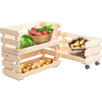 Ložnice Stohovatelný regál na kolečkách, přírodní, borovice, FRUITA