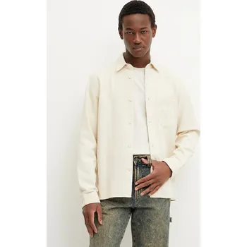 Pánská košile Bavlněná košile Marc O'Polo béžová barva, regular, s klasickým límcem, 5000005906 01X, vel. S