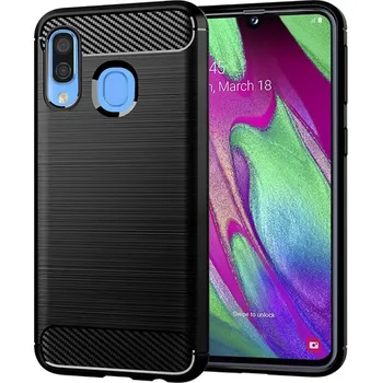Pouzdro na mobilní telefon Techsuit Karbon Silikon Samsung Galaxy A40 Černá