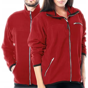 Pánská mikina MIKINA LEHKÁ NA ZIP S KAPSYAMI ČERVENÁ XS