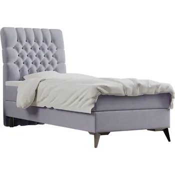Postel Boxspring postel, jednolůžko, šedá, 90x200, levá, BARY