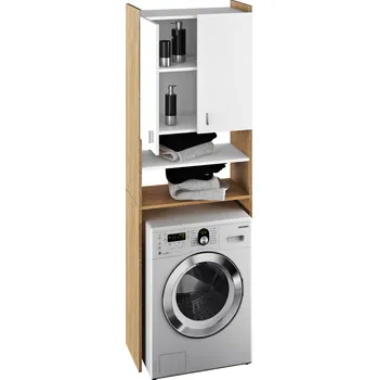 Koupelnový nábytek Skříňka nad pračku, dub sonoma/bílá, NATALI NEW