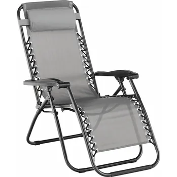 Křeslo Zahradní polohovací křeslo, světle šedá, GERALD