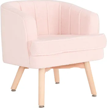 Obývací pokoj Křeslo z umělé kožešiny, růžová / přírodní, MAINO