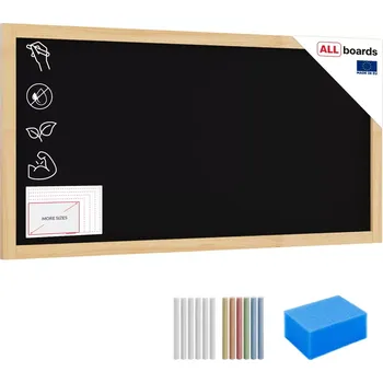 Allboards Tabule černá křídová v dřevěném přírodním rámu 120x60 cm, TB126NAT