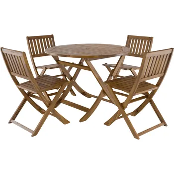 Zahradní nábytek Zahradní skládací set 1+4, akáciové dřevo, TERIL