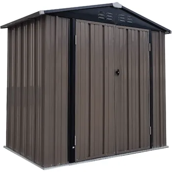 Zahradní domek Plechový zahradní domek na nářadí, hnědá / antracitová, 2x1,3x2,1 m, RADOL