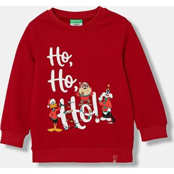 Chlapecká mikina Mikina United Colors of Benetton červená barva, s potiskem, 3J73G10L3 3J73G10L3.P.Seasonal 33X, vel. 98