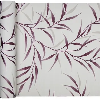 Tapeta Tapeta bílá do pokoje s lístky BORDO, hrubý vinyl, vlies