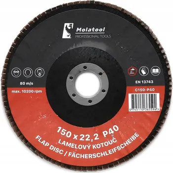 Brusný kotouč 5x Lamelový brusný kotouč Molatool Keramický 150 mm P40