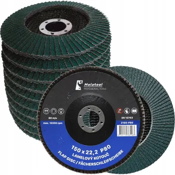 Brusný kotouč 5x Lamelový brusný kotouč Molatool VSM Zirkon 150 mm P80