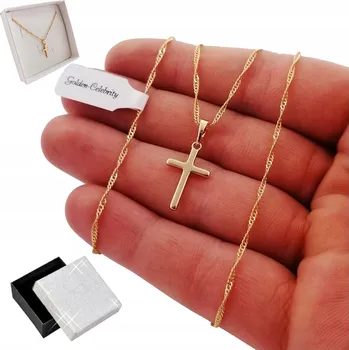 Přívěsek ZLATÝ ŘETÍZEK + MEDAILON Z CHIRURGICKÉ OCELI 18K