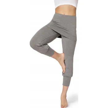 Dámské legíny Jógové kalhoty 3/4 se sukýnkou, dámské legíny BLV50-276 Šedá XL