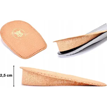 Obraz 36/41 DÁMSKÉ BÉŽOVÉ KORKOVÉ PODPATĚNKY Z KŮŽE ZVYŠUJÍCÍ VÝŠKU O 2,5 CM + 25MM