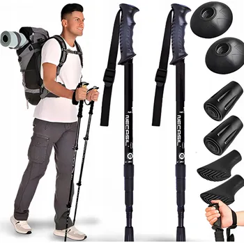 Trekingová hůl TREKINGOVÉ HOLE NA CHŮZI NASTAVITELNÉ NORDIC WALKING - ČERNÉ