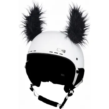 ROHY ČERNÉ CHLUPATÉ MENŠÍ uši na helmu - CrazyEars