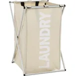 Látkový koš na prádlo, šedobéžová, LAUNDRY TYP 1