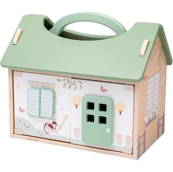 Dřevěná hračka Dřevěný přenosný domeček pro panenky, mix barev, ALTES