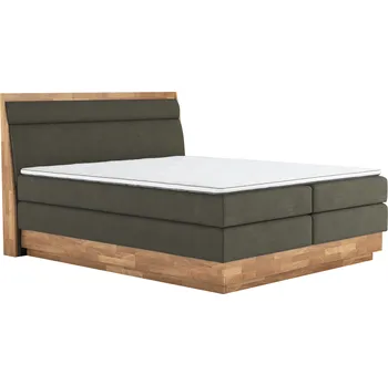 Postel Boxspringová postel, 180x200, masivní dřevo, zelená, INCANA TYP 1