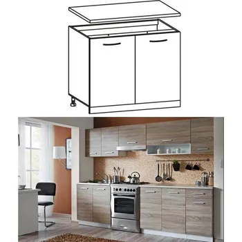 Kuchyňská linka Skříňka do kuchyně, dolní, dub sonoma/bílá, CYRA NEW D 80