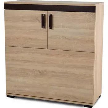 Komoda Peřináč vysoký, dub sonoma/lišta wenge (č.1/černé)