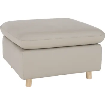 Taburet Celočalouněný taburet, kůže / ekokůže světle šedá, LINSY