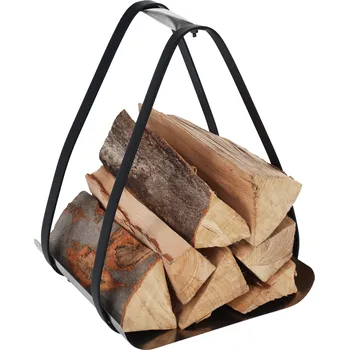 Koš na dřevo, černá / stříbrná, kované železo, TAMILO